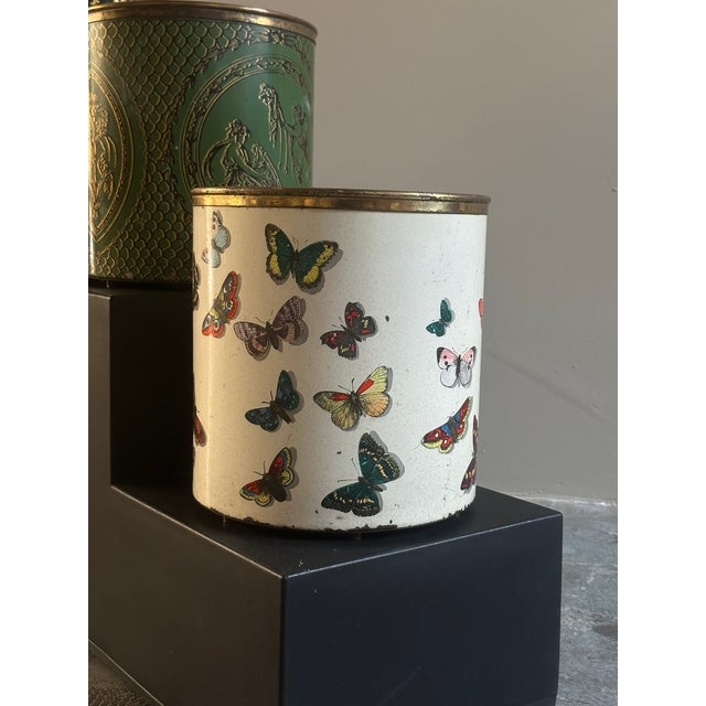 "Butterflies" card holder, designed by Piero Fornasetti for Fornasetti in the 1950s, made in Italy. Made of silkscreened...