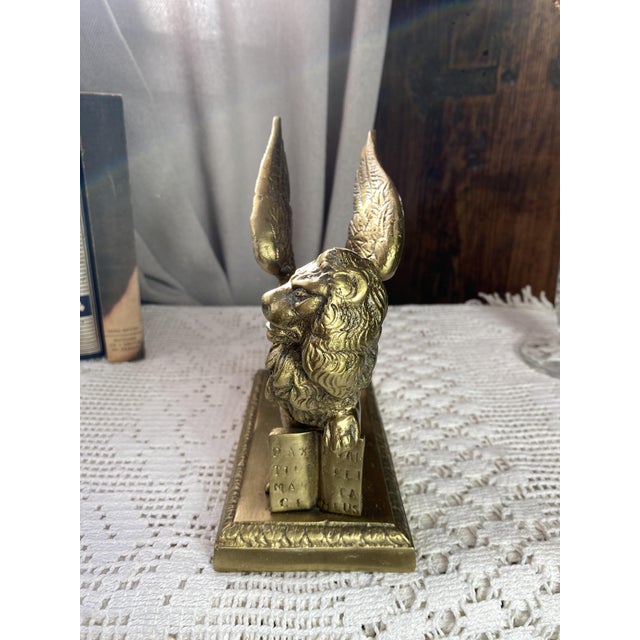 Gold Bronze Lion of Saint Mark, 1920s For Sale - Image 8 of 13