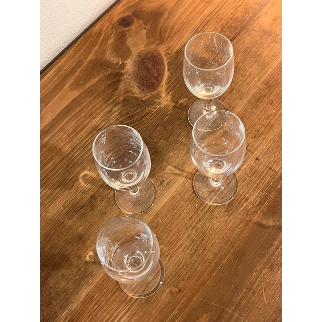 Transparent Vintage Cordial Glasses – Set of 4 Clear 3.75” Liqueur or Dessert Wine Glasses For Sale - Image 8 of 9