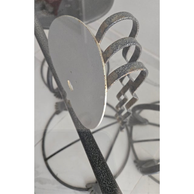 He/She Sculptural Postmodern Metal Bistro Set – Attributed to Rockledge Studios (Unsigned) For Sale - Image 9 of 14