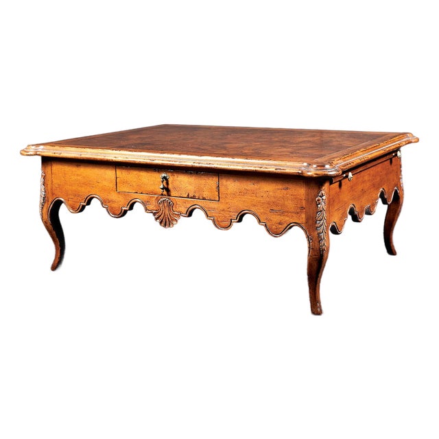 Italian Burl Wood Coffee Table For Sale