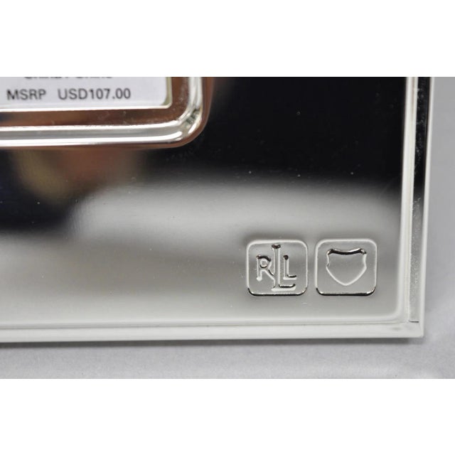 Modern Late 20th Century Lauren Ralph Lauren Silver Plated Normandy Modern 5x7 Photo Picture Frame For Sale - Image 3 of 15