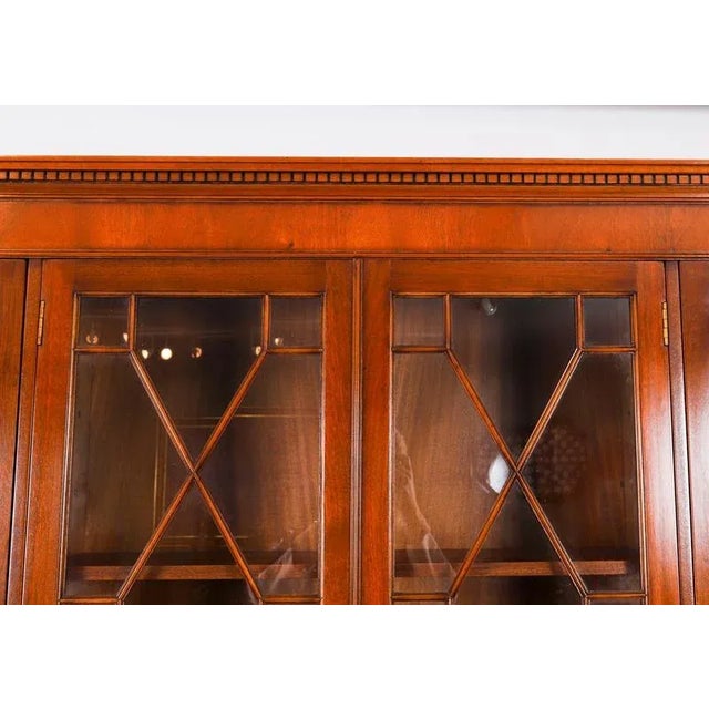 Brown Vintage Georgian Revival Four-Door Bookcase in Flame Mahogany For Sale - Image 8 of 18