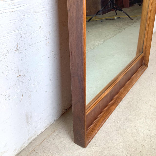 Brown Vintage Walnut & Pecan Mirror, Mid-Century American For Sale - Image 8 of 12