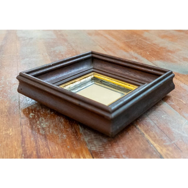 19th Century American Victorian Miniature Mirror in Walnut Frame For Sale - Image 9 of 12