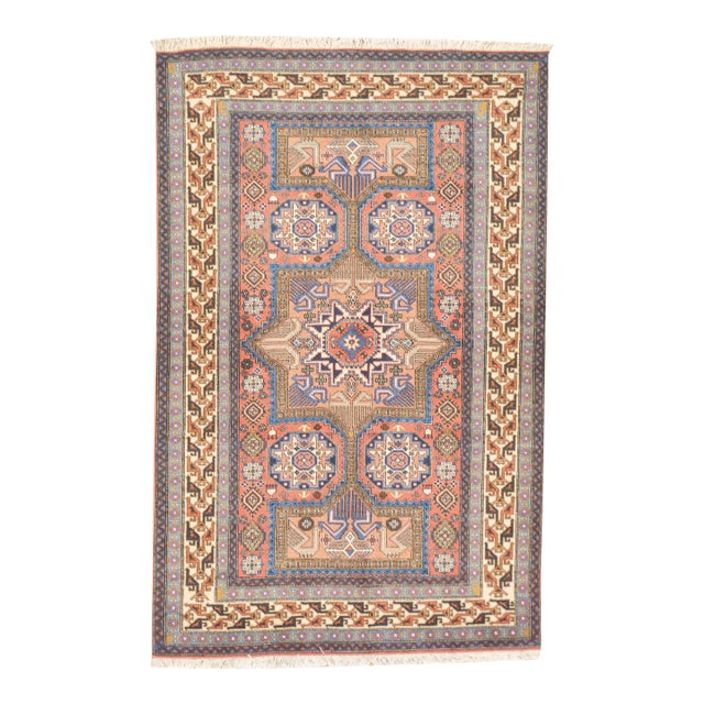 Semi-Antique Hand-Knotted Persian Ardebil Rug – 4'5" X 6'10" For Sale