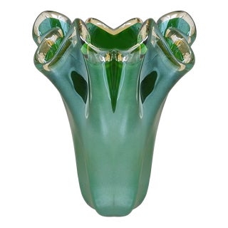 Murano Glass Fazzoletto Vase from Dogi, Italy, 1970s For Sale