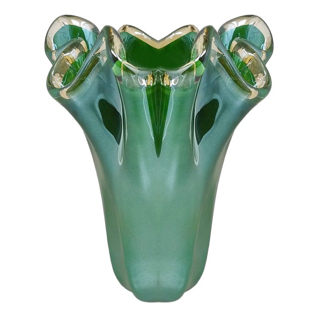 Murano Glass Fazzoletto Vase from Dogi, Italy, 1970s For Sale