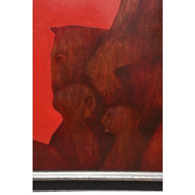 Mid-Century Modern Vintage Signed Natalie Cole Oil on Board Painting Titled " Lady Godiva" Custom Framed For Sale - Image 3 of 8