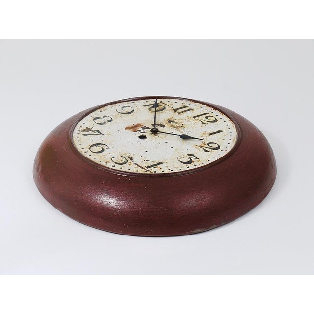 Antique Public Iron Wall Clock with Hand-Painted Dial, 1920s For Sale - Image 15 of 18