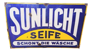 Advertising Enamel Sign for Sunlicht Soap, 1910s