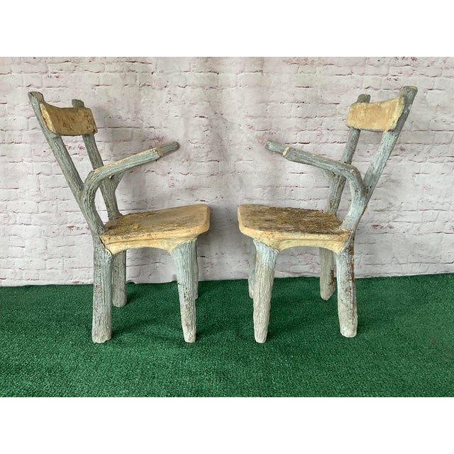 Set of Four Faux Bois Garden Chairs For Sale - Image 10 of 14