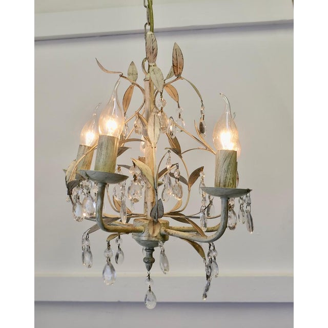 White Toleware Open Basket Ceiling Chandelier A decorative circular ceiling light, the light has an open centre and...