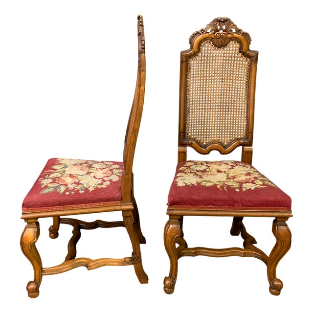 Antique Walnut Chairs by Waring & Gillow, 1910, Set of 2 For Sale
