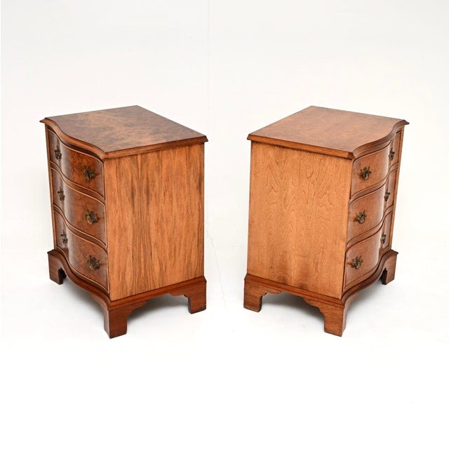 Antique Burr Walnut Bedside Chests, 1930, Set of 2 For Sale - Image 4 of 10