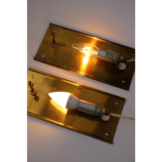 Glass and Brass Wall Lights by Carl Fagerlund for Orrefors, 1960, Set of 2 For Sale - Image 18 of 18