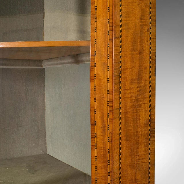 1880s Antique Victorian Dutch Satinwood Showcase Corner Cabinet For Sale - Image 6 of 13