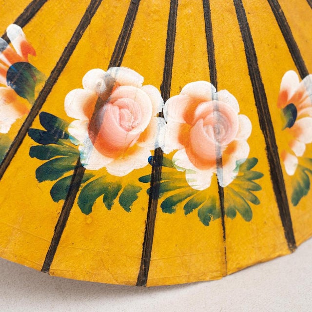 Hand Painted Bamboo Umbrella, 1950s For Sale - Image 12 of 18