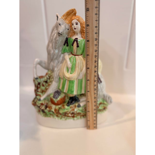 Green Vintage Mid-Century Sampson Smith "The Goatherds" Staffordshire Figurine - No. 6 For Sale - Image 8 of 8