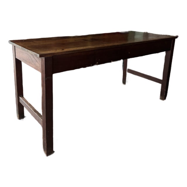 Early 20th-Century English Industrial Work Table, Counter Height For Sale