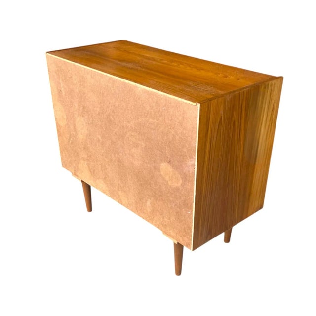 Vintage Danish Modern Teak Bar Cabinet With Sliding Doors For Sale - Image 9 of 14