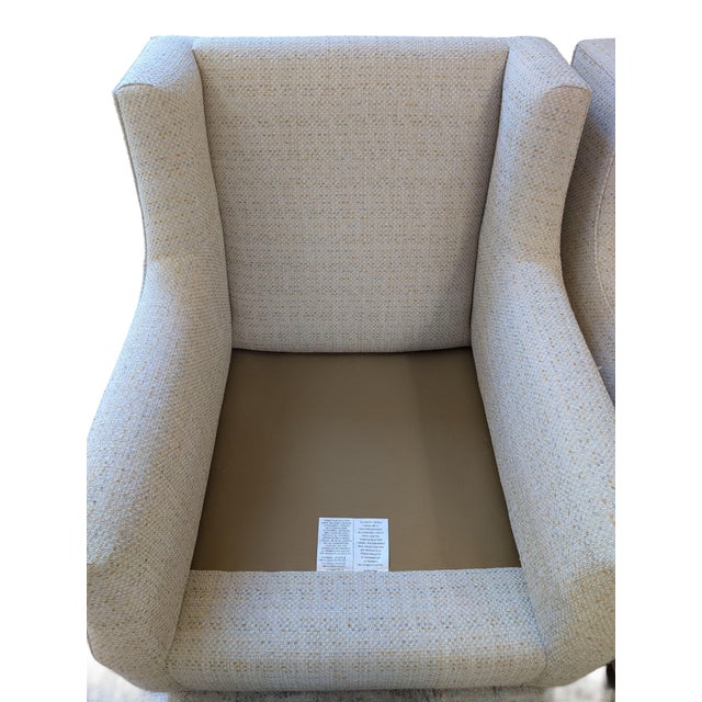 Boucle Wingback Armchairs (Pair) For Sale - Image 10 of 11