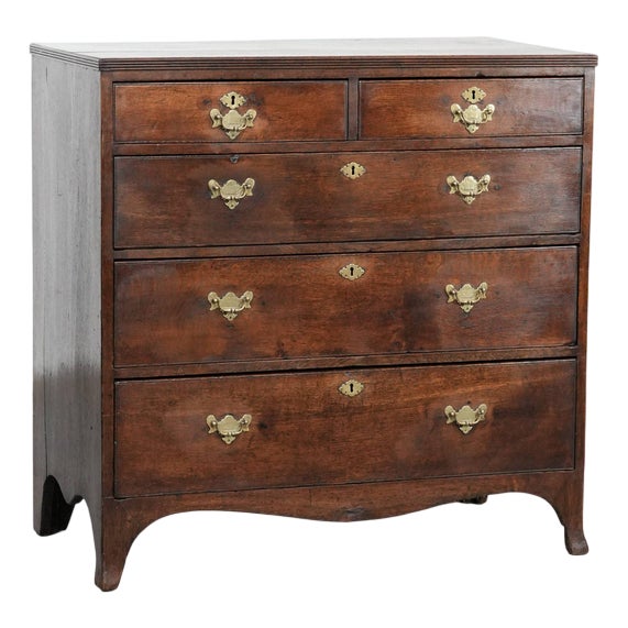 Antique English Chest of 5 Drawers For Sale