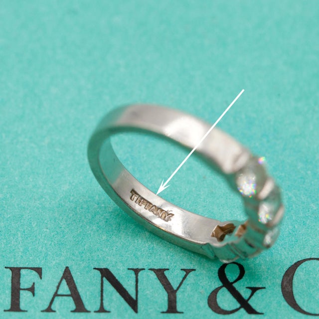 1980s Tiffany Platinum 5-Diamond Ring-Size 4.25 For Sale - Image 11 of 11