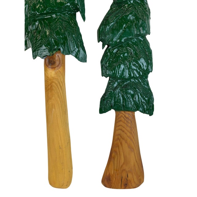 Pair of hand-made large-scale Christmas Pine tree wall hangings. Perfect for decorating for the holidays or all year...