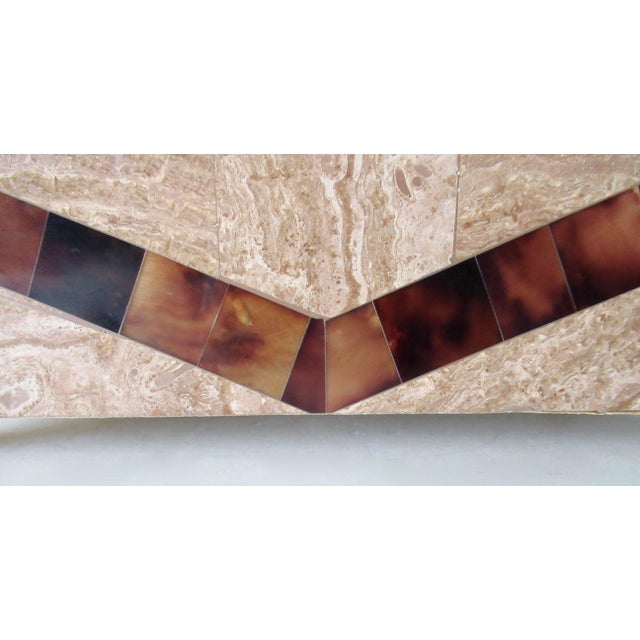 C.1970's Maitland-Smith Brass Footed Tessellated Stone and Pen Shell,l(Tortoise Shell) Lidded Box For Sale - Image 13 of 18