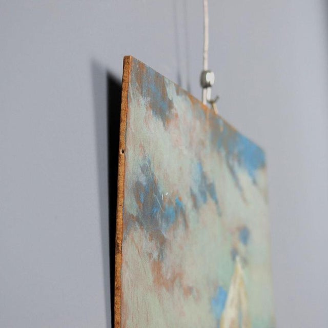 Blue Mario Moretti Foggia, Oil on Panel For Sale - Image 8 of 10