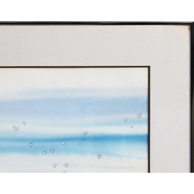 1982 Realist Water Droplets Abstract Watercolor Painting by Dae Duck Cha, Framed For Sale - Image 4 of 10