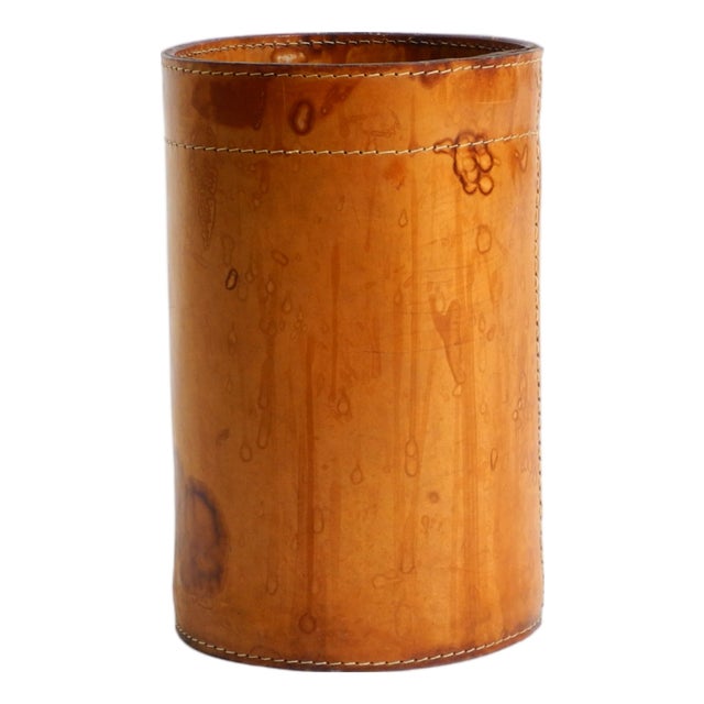 Leather Paper Bin from Torben Ørskov & Co, Denmark, 1960s For Sale