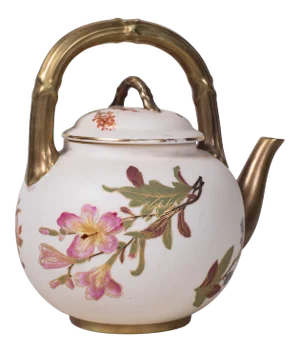 Antique Royal Worcester Bush Ivory Tea Pot