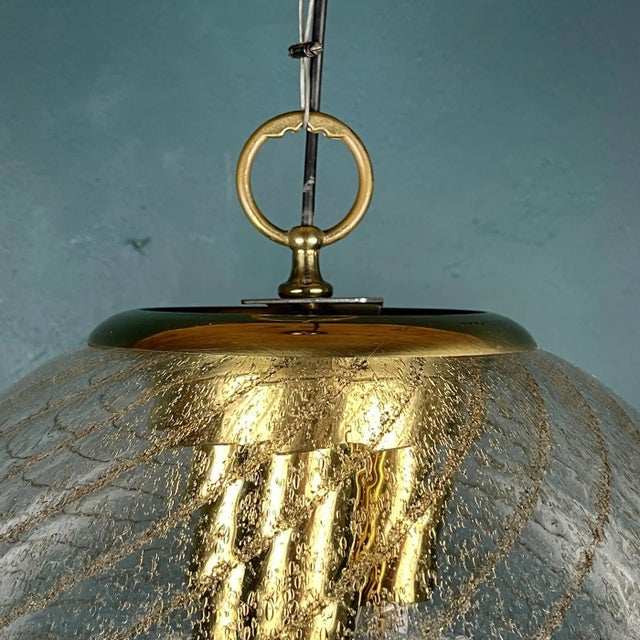 Large Vintage Swirled Murano Glass Pendant Lamp from La Murrina, Italy, 1970s For Sale - Image 9 of 14