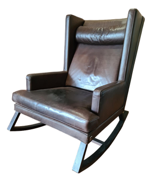 Handcrafted Leather Rocking Chair from BW Bielefelder Werkstätten, Germany, 2010s