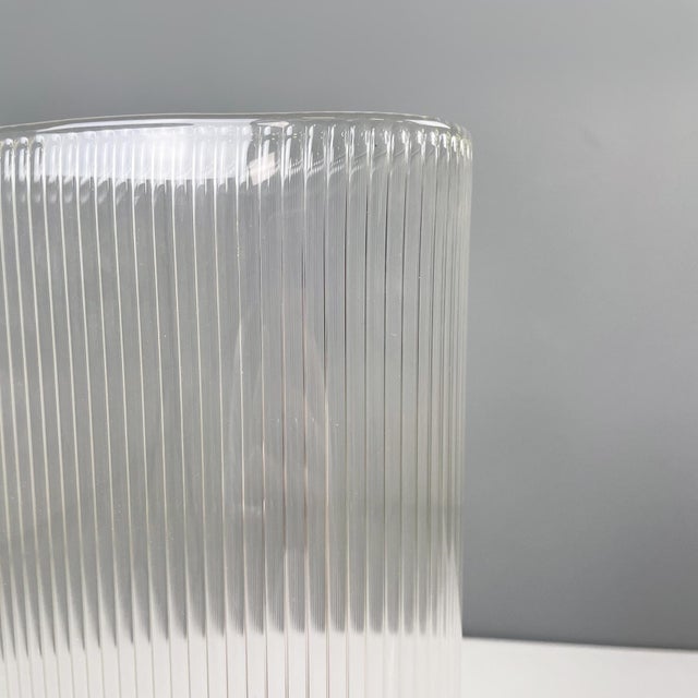 Glass Modern Italian Glass Vase with Oval Shape by Roberto Faccioli, 1990s For Sale - Image 7 of 9