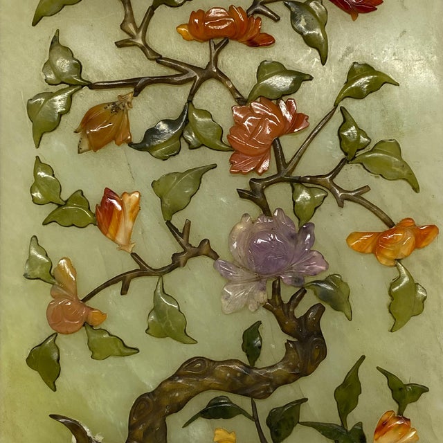 Asian Antique Mughal Jade and Carved Hard Stone Plaque / Panel For Sale - Image 3 of 4