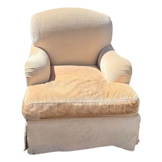 1 of 2 Rose Tarlow Melrose House Lennox Velvet Lounge Chair For Sale