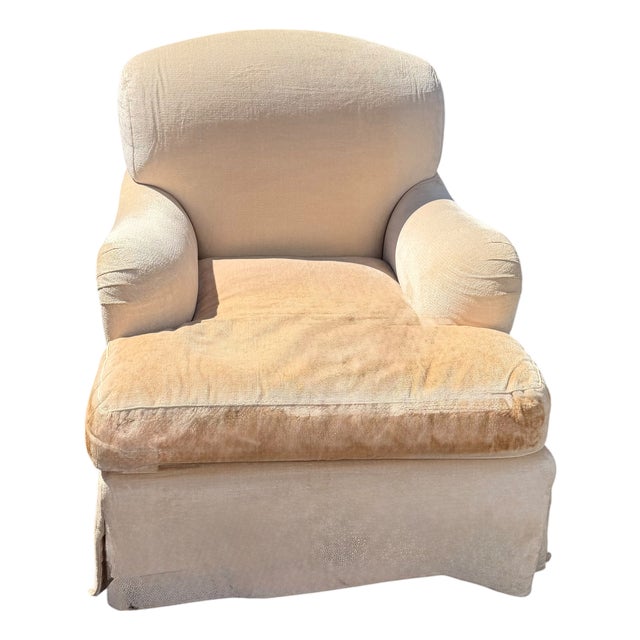 1 of 2 Rose Tarlow Melrose House Lennox Velvet Lounge Chair For Sale