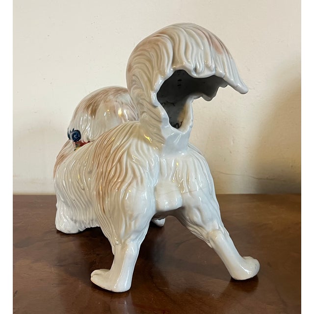 White Antique 19th Century Japanese Edo Period Porcelain Okimono in the Form of a Pekingese Dog For Sale - Image 8 of 11