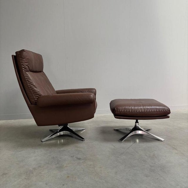 Set of DS31 Lounge Chair with Ottoman from de Sede, Switzerland, 1970s For Sale - Image 4 of 14