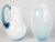 Blue and White Glass Vase and Jug Set from Bohemia Crystal, 1990s, Set of 2 For Sale - Image 3 of 15