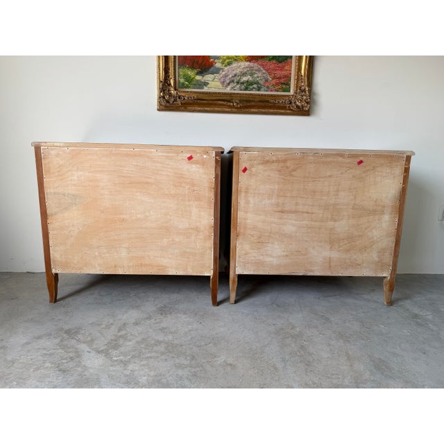 Tall Vintage French Provincial Carved Cherry Wood Three-Drawer Chest – A Pair For Sale - Image 12 of 12