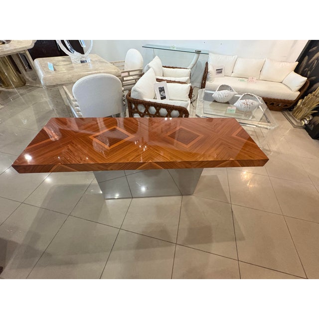 Milo Baughman for Thayer Coggin 1970s Milo Baughman for Thayer Coggin Rosewood & Chrome Console Table Restored For Sale - Image 4 of 13