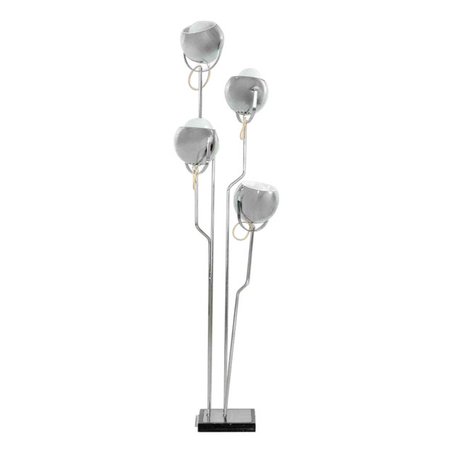 Vintage Chromed Steel Floor Lamp by Goffredo Reggiani, Italy, 1970s For Sale