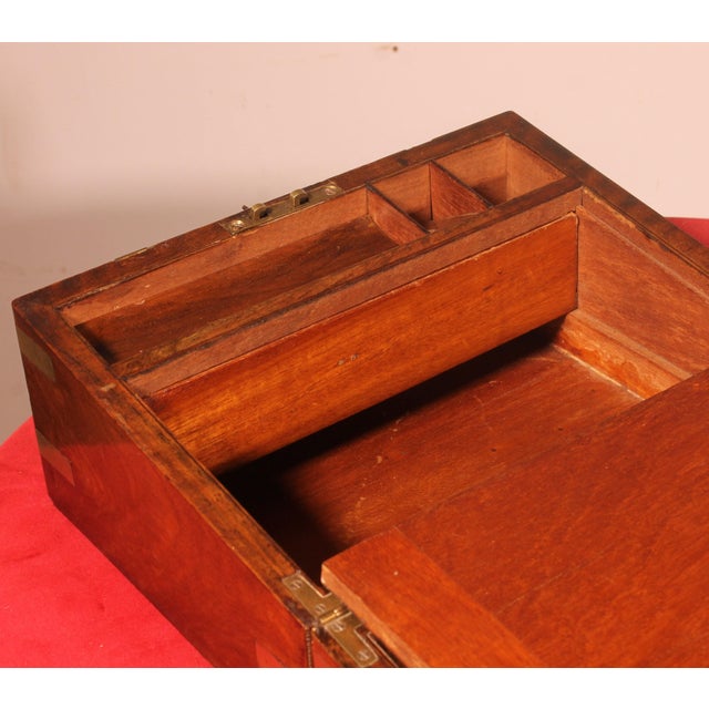 19th Century Walnut Marine Writing Desk with Hidden Compartment For Sale - Image 10 of 13