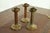 Art Deco Roycroft Arts & Crafts Brass Finished Hammered Copper Candlesticks, Set of Three For Sale - Image 3 of 8