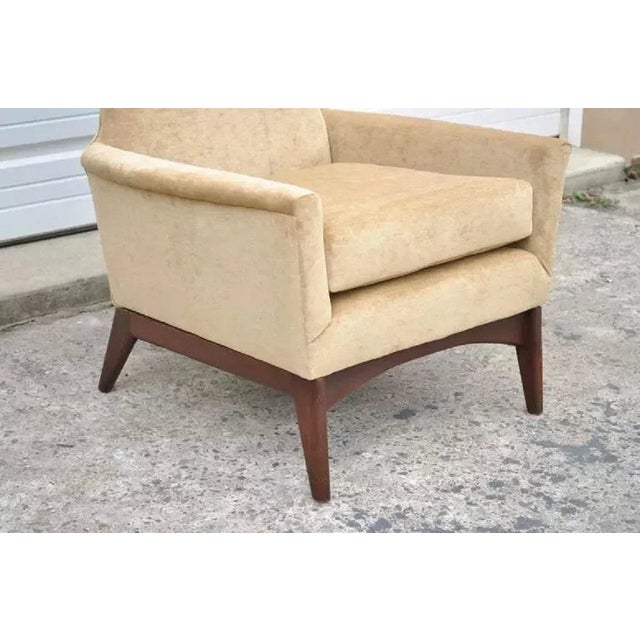 Mid 20th Century Mid 20th Century Mid Century Modern Adrian Pearsall Style Beige Diamondback Walnut Lounge Chair For Sale - Image 5 of 10