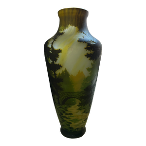 Early 20th Century Muller Freres Cameo Glass Vase